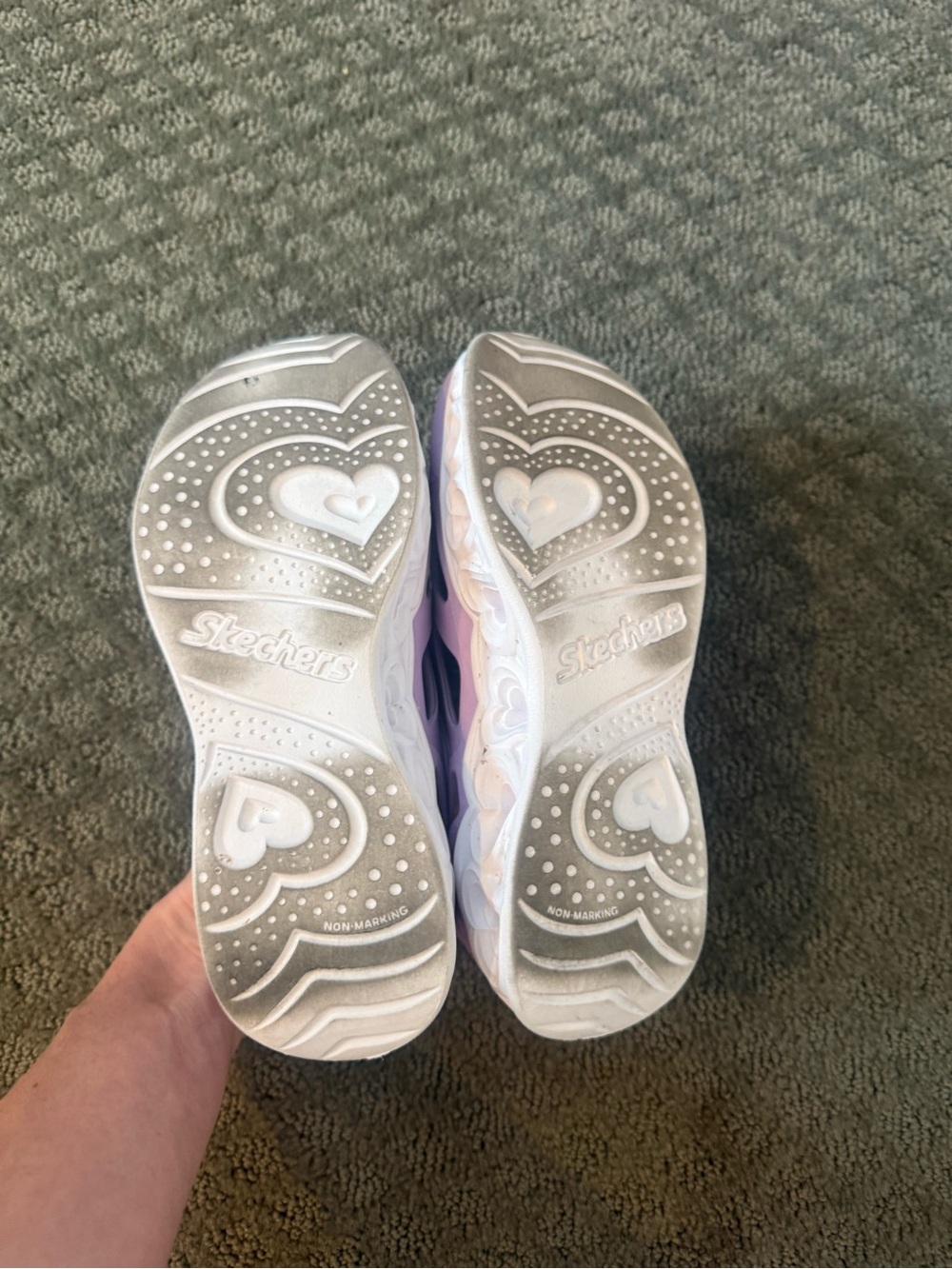 Skechers Lilac Heart-Light LED Sneakers - Picture 4 of 6
